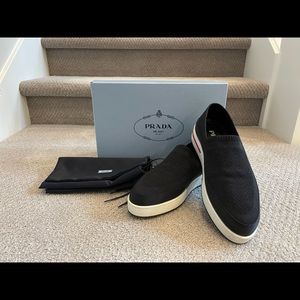 Prada Twill Knit Slip on Shoes